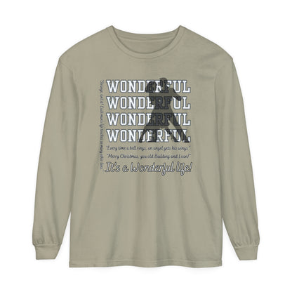 Women's Comfort Colors Long Sleeve Tee: Christmas Movie Inspired by 'It's a Wonderful Life'!- Eddy and Rita