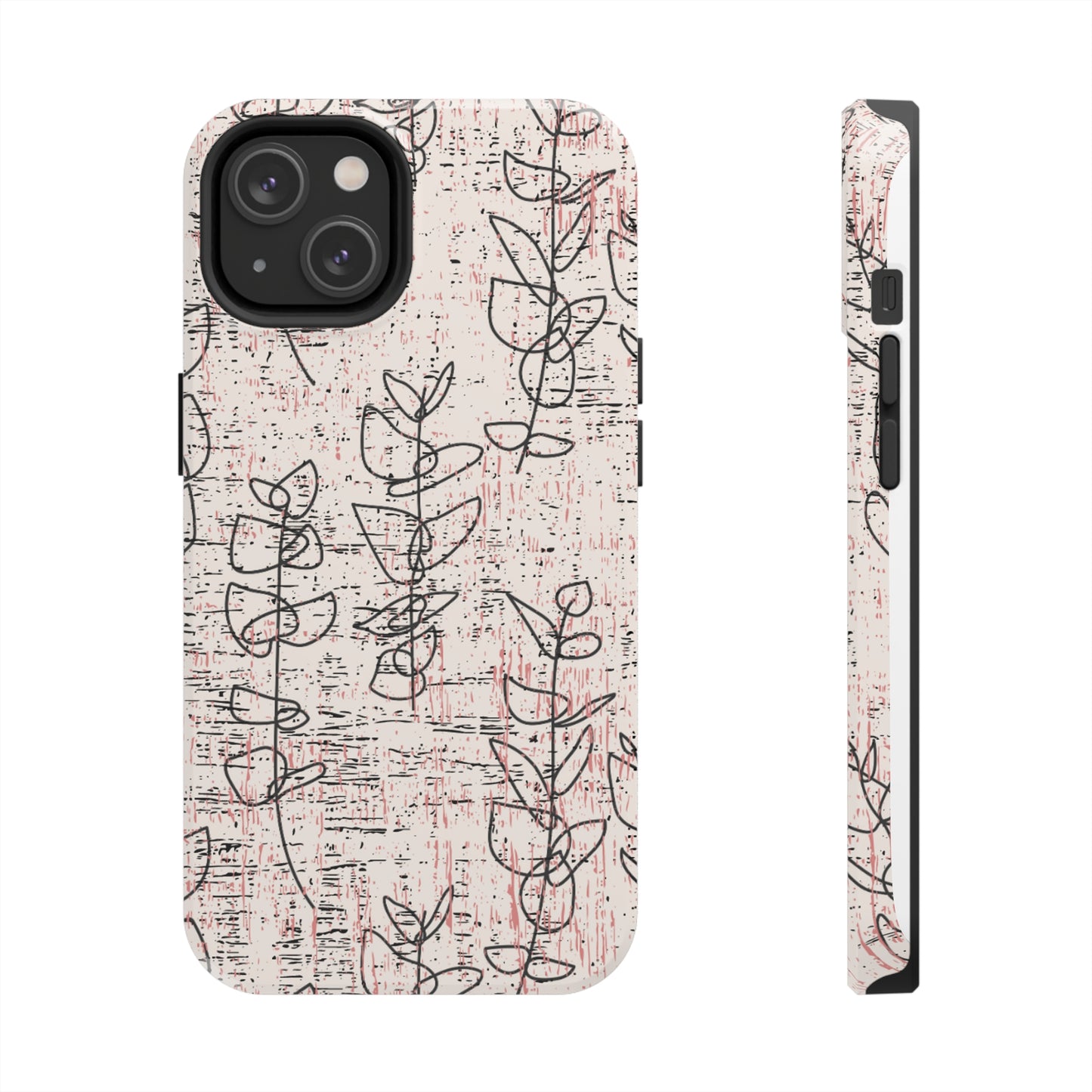 Boho Style Black and White Flowers iPhone Case - Chic and Stylish Floral Design Cover