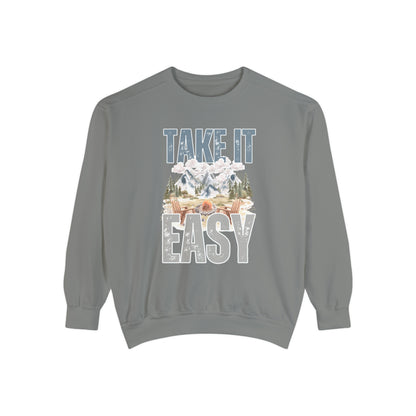 Take It Easy Cozy Comfort Colors Women's Sweatshirt - Embrace Comfort