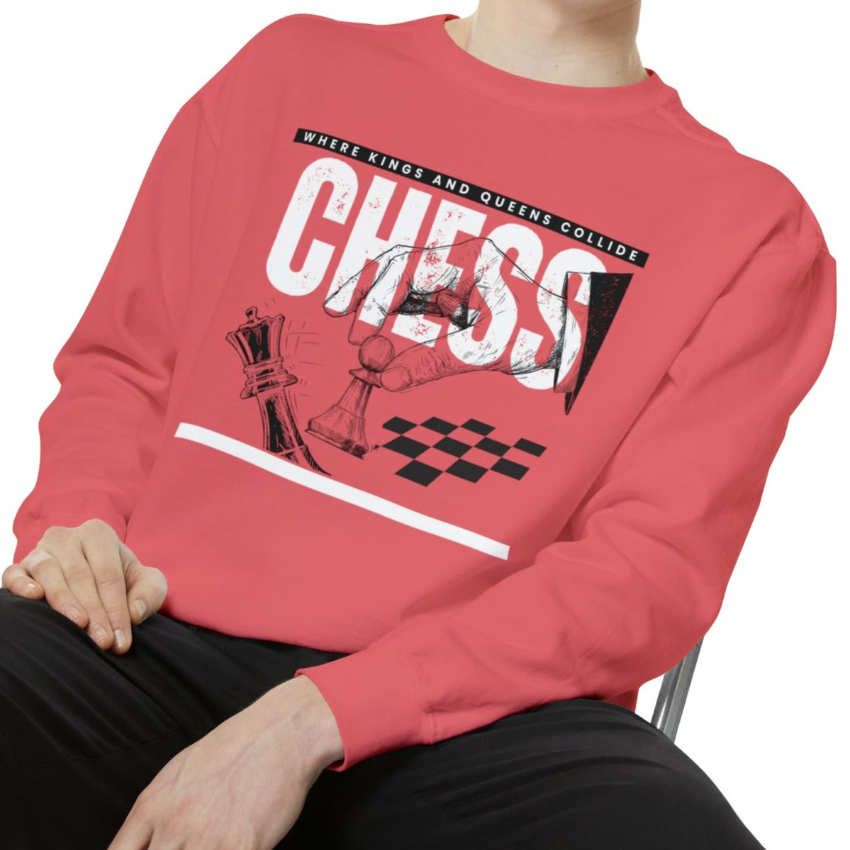 Chess, Where Kings and Queens Collide Strategic Comfort Colors Men's Sweatshirt - Eddy and Rita