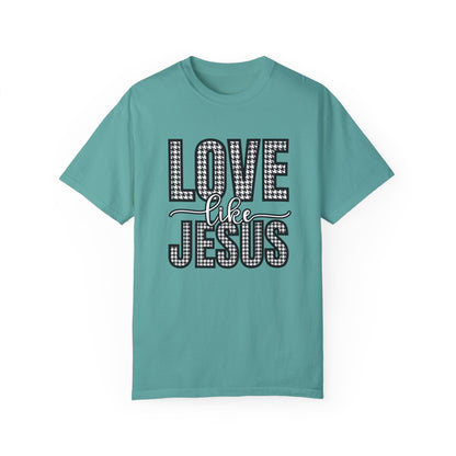 Love Like Jesus Houndstooth Tee - Women's Comfort Colors Short Sleeve T-shirt - Eddy and Rita