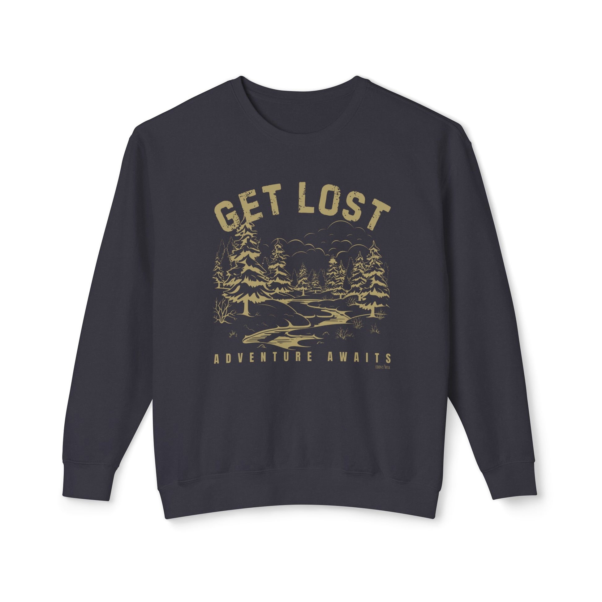 Eddy and Rita Women's Comfort Colors Lightweight Sweatshirt - "Get Lost - Adventure Awaits" Graphic Sweatshirt