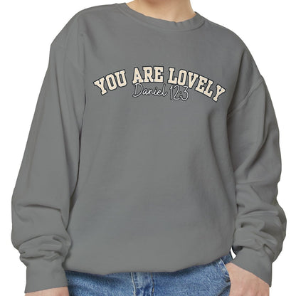 Women's Comfort Colors Sweatshirt with 'You Are Lovely' Inspired by Daniel 12:3 - Eddy and Rita