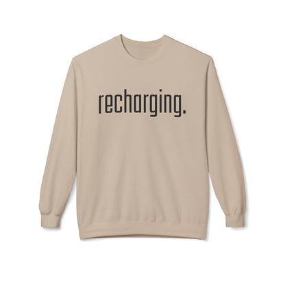 Recharging Women's Midweight Fleece Crewneck Sweatshirt for Self Care - Eddy and Rita