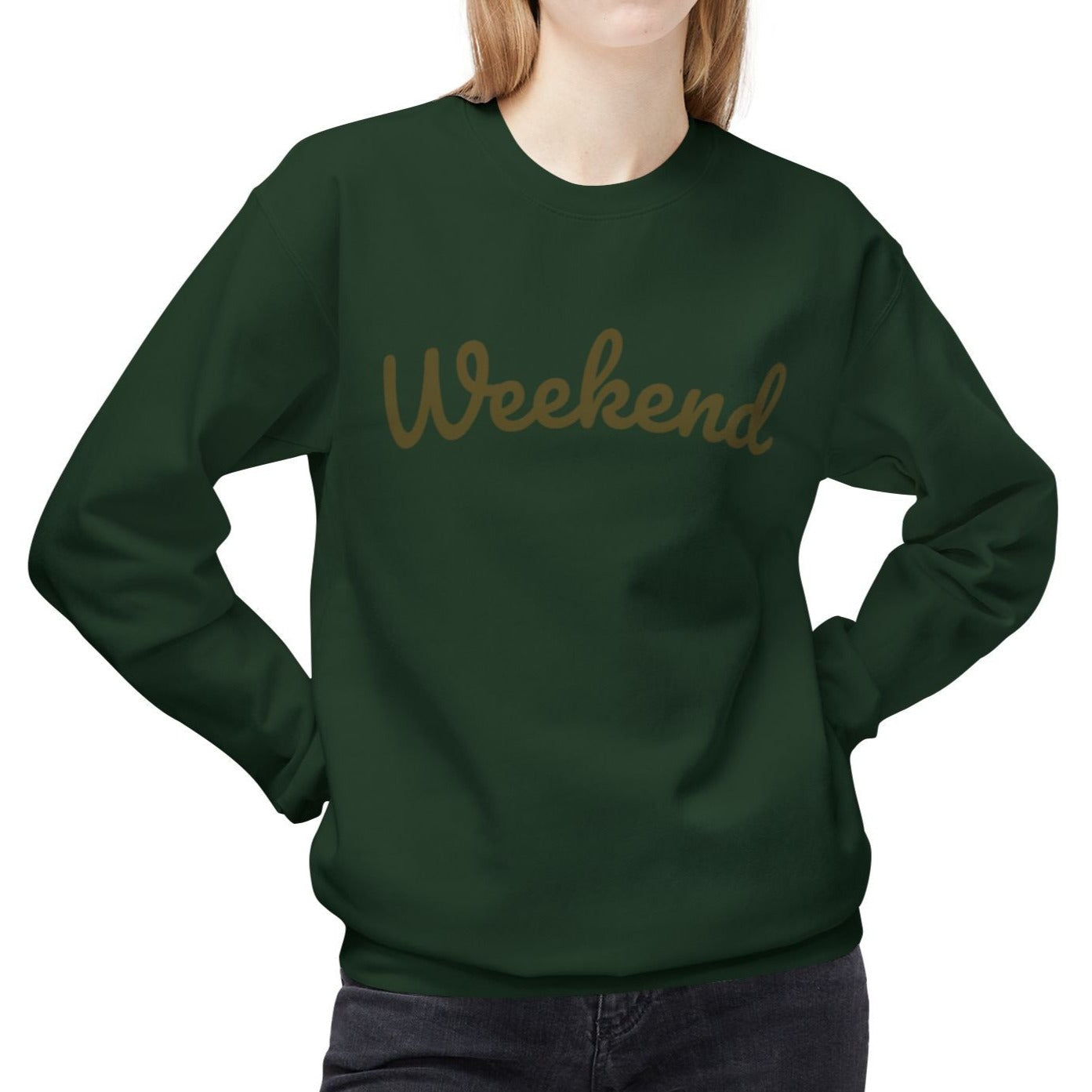 Eddy and Rita Women's Midweight Crewneck Sweatshirt - "Weekend" Graphic Pullover