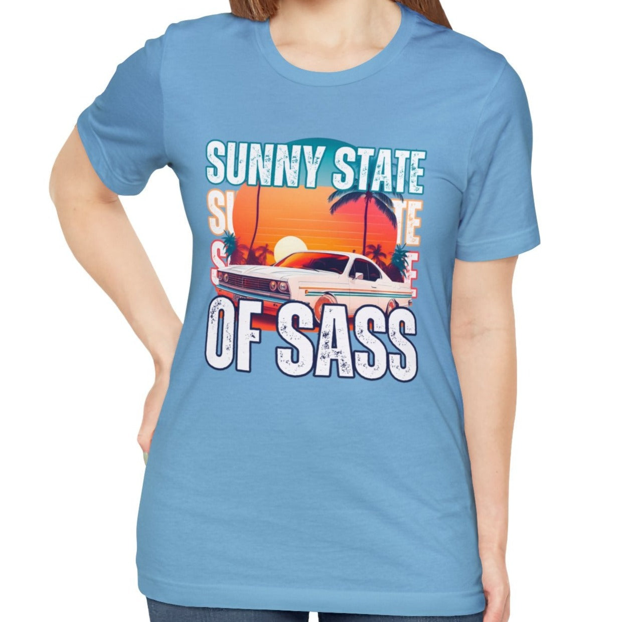 Sunny State of Sass Retro Car Women's Bella Canvas T-shirt - Eddy and Rita