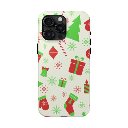 Tough Phone Case for iPhone – Christmas Packages Design | Durable Holiday Stocking Stuffer Gift