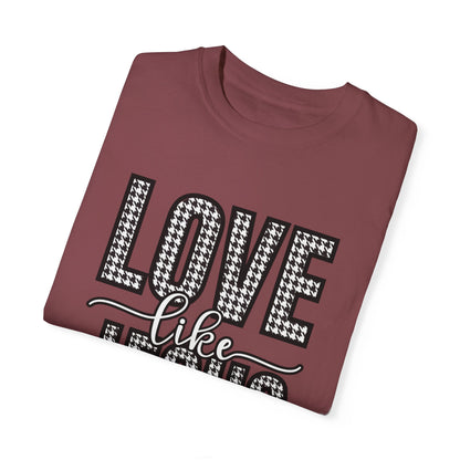 Love Like Jesus Houndstooth Tee - Women's Comfort Colors Short Sleeve T-shirt - Eddy and Rita