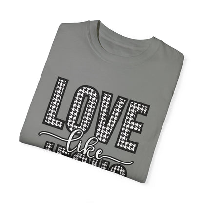 Love Like Jesus Houndstooth Tee - Women's Comfort Colors Short Sleeve T-shirt - Eddy and Rita