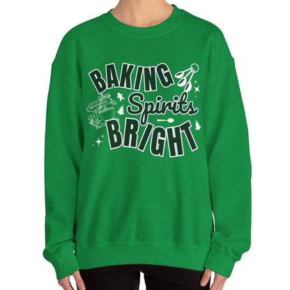 Women's Heavy Sweatshirt – "Baking Spirits Bright" Christmas Baking Graphic Sweatshirt