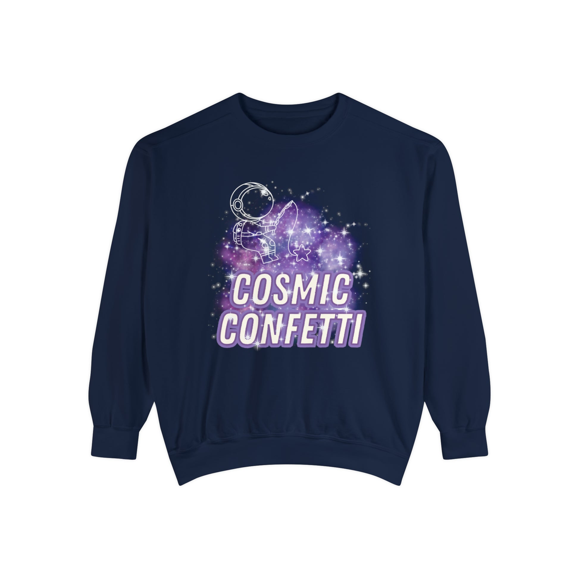 Cosmic Confetti Women's Comfort Colors Sweatshirt - Cozy and Unique - Eddy and Rita