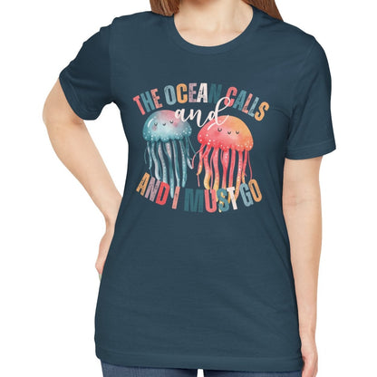 Ocean Calling Jellyfish Women's Bella Canvas Tee - Eddy and Rita