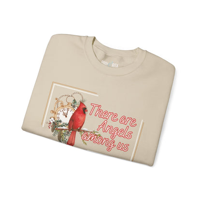 Cardinal Spirit: 'There Are Angels Among Us' Women's Sweatshirt - Eddy and Rita