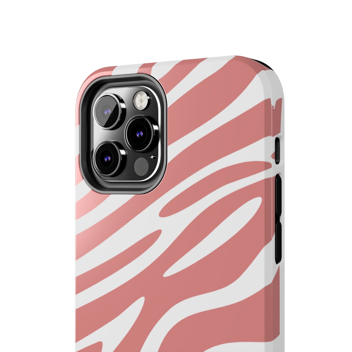 Pink and White Zebra Stripes iPhone Case - Stylish and Protective Cover for Your Device