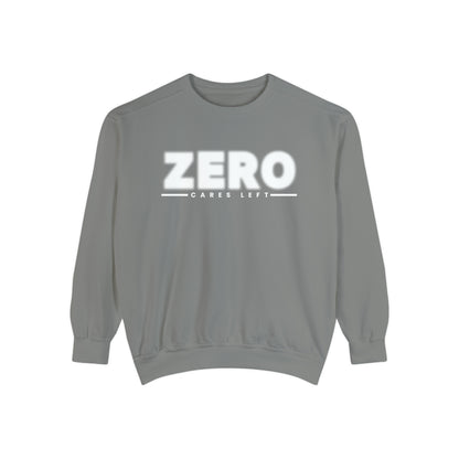 Zero Cares Left Comfort Colors Men's Sweatshirt - Effortless Vibes - Eddy and Rita