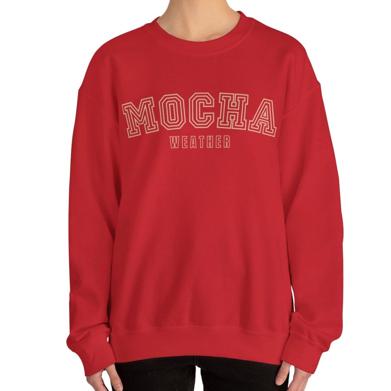 Women's Heavy Blend Sweatshirt – "Mocha Weather" Cozy Graphic Sweatshirt