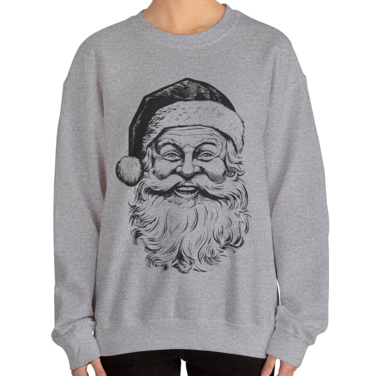 Women’s Heavy Sweatshirt – Vintage Santa Design | Classic and Cozy Holiday Pullover