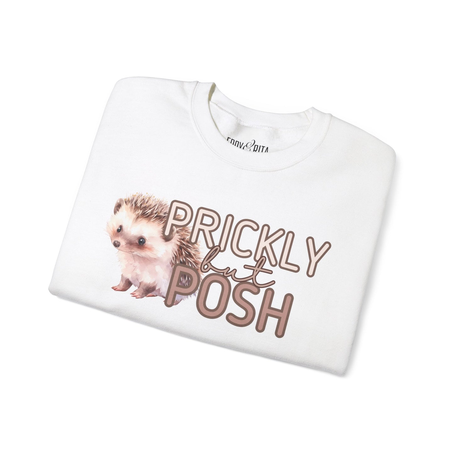 Hedgehog Chic: 'Prickly but Posh' Women's Sweatshirt