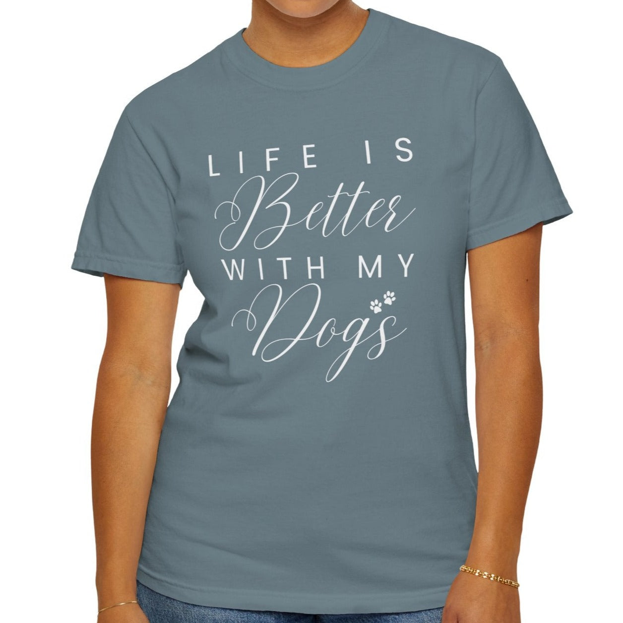 Life is Better with My Dogs Comfort Colors Women's Tee - Cozy Canine Style - Eddy and Rita