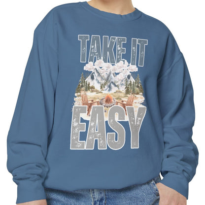 Take It Easy Cozy Comfort Colors Women's Sweatshirt - Embrace Comfort