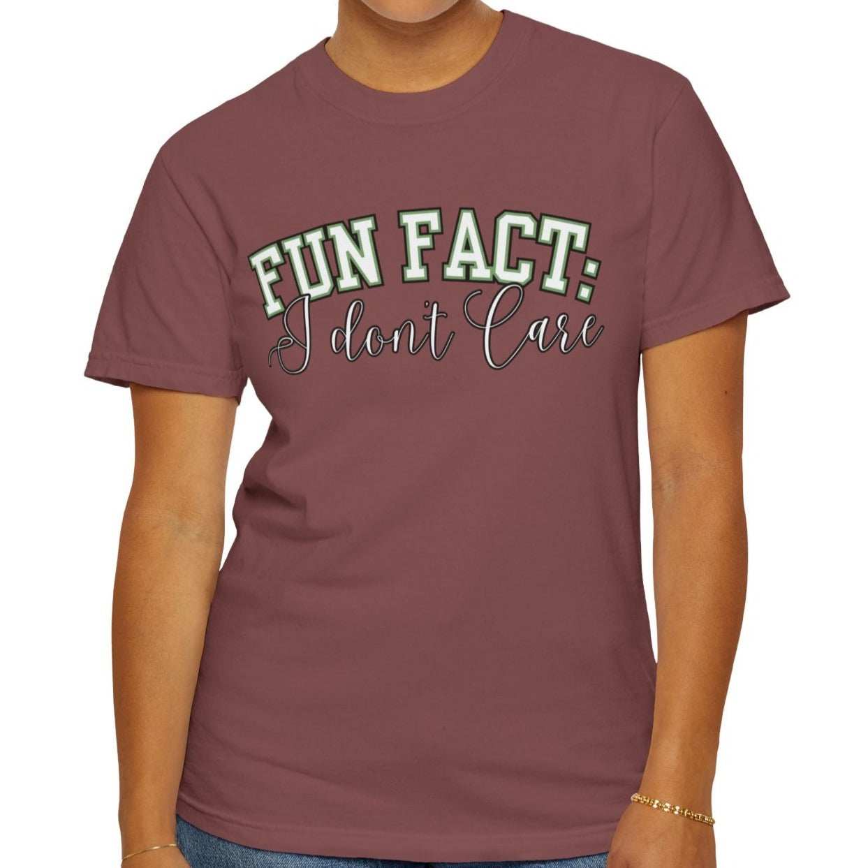 Fun Fact: I Don't Care Comfort Colors Women's Tee – Casual Statement Top for Nonchalant Style