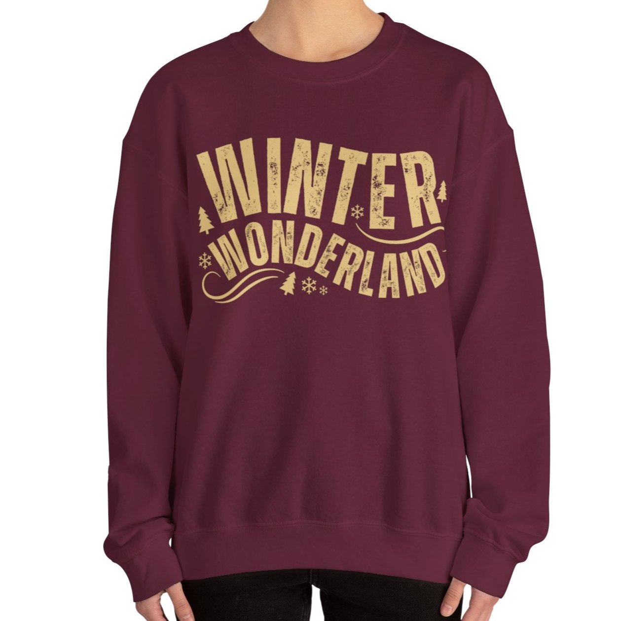 Women's Heavy Sweatshirt – "Winter Wonderland" Cozy Winter Graphic Sweatshirt