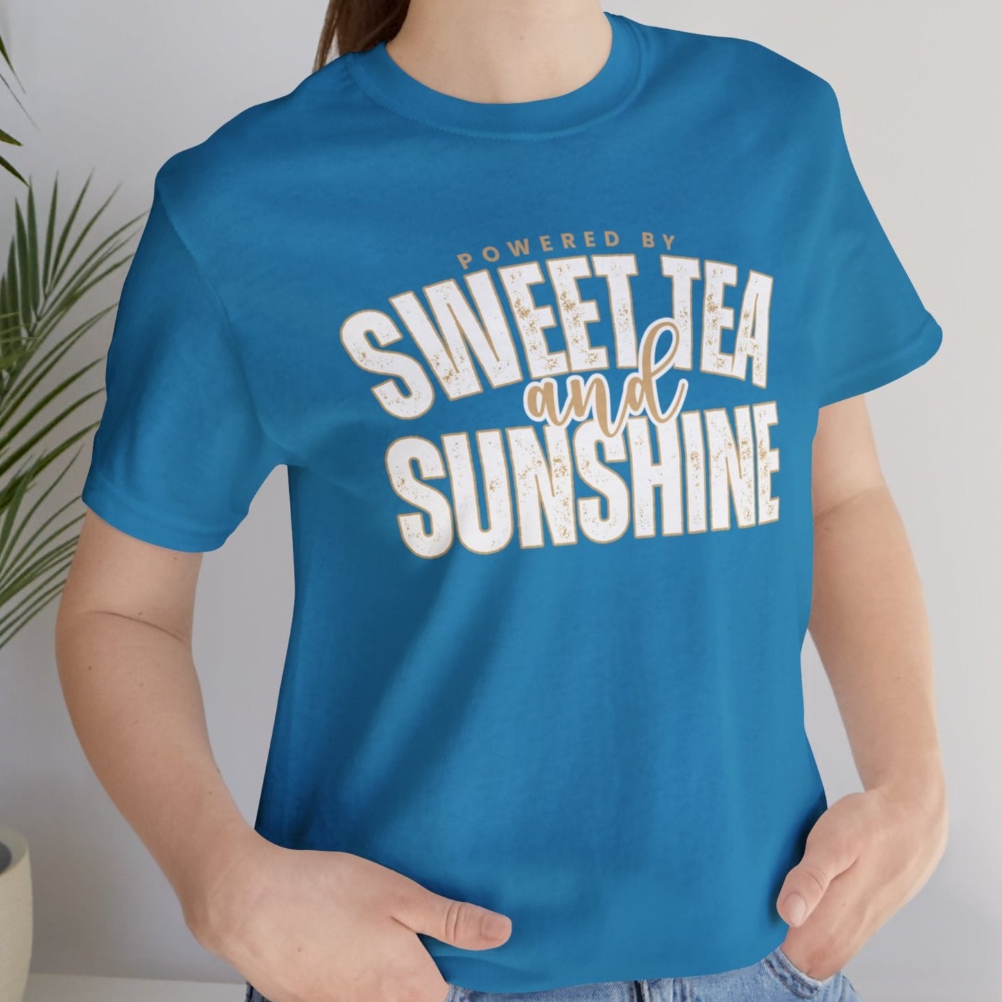 "Powered by Sweet Tea and Sunshine" Women's Bella Canvas Tee