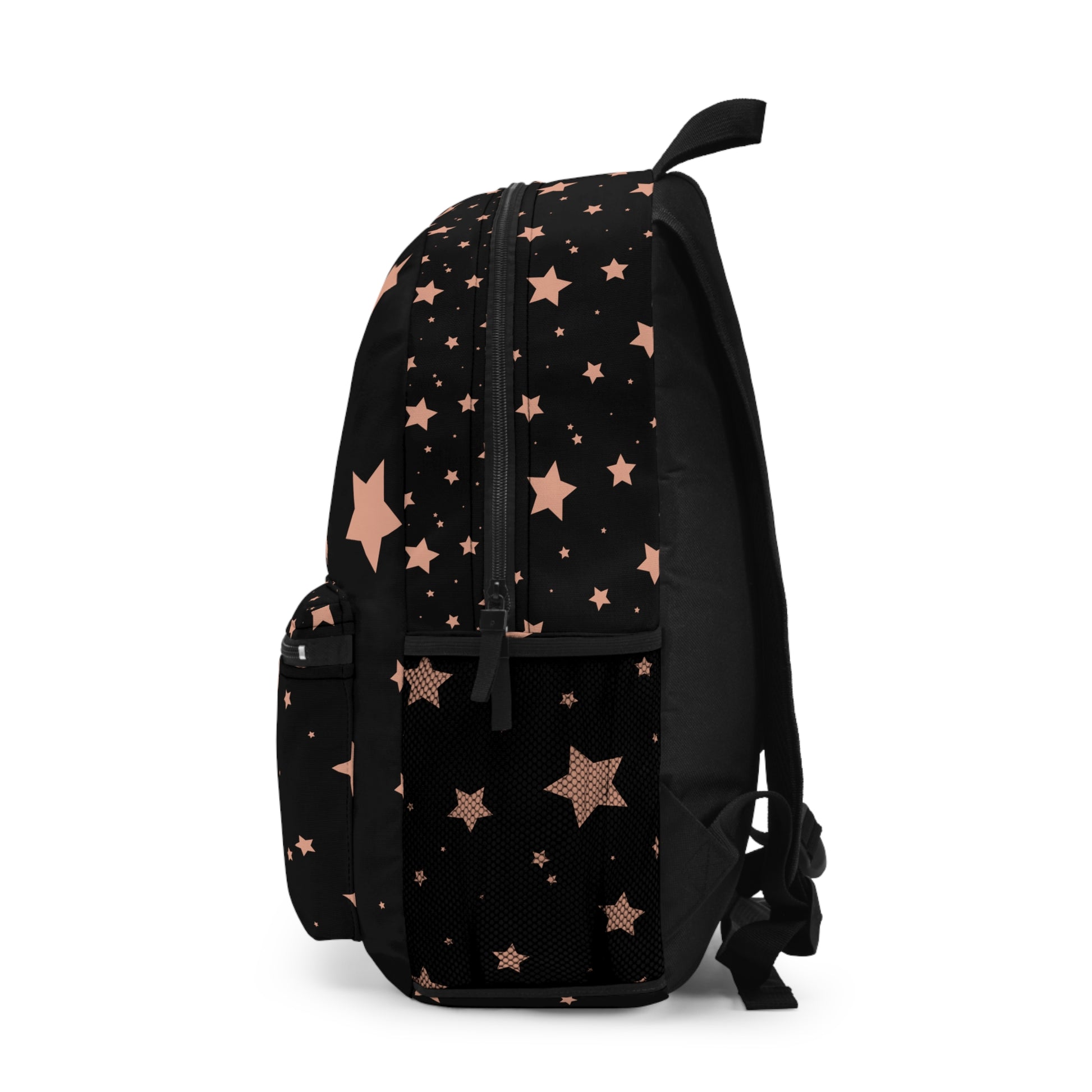 Eddy and Rita Women's Blush Pink Stars on Black Backpack - Premium Designer Bag