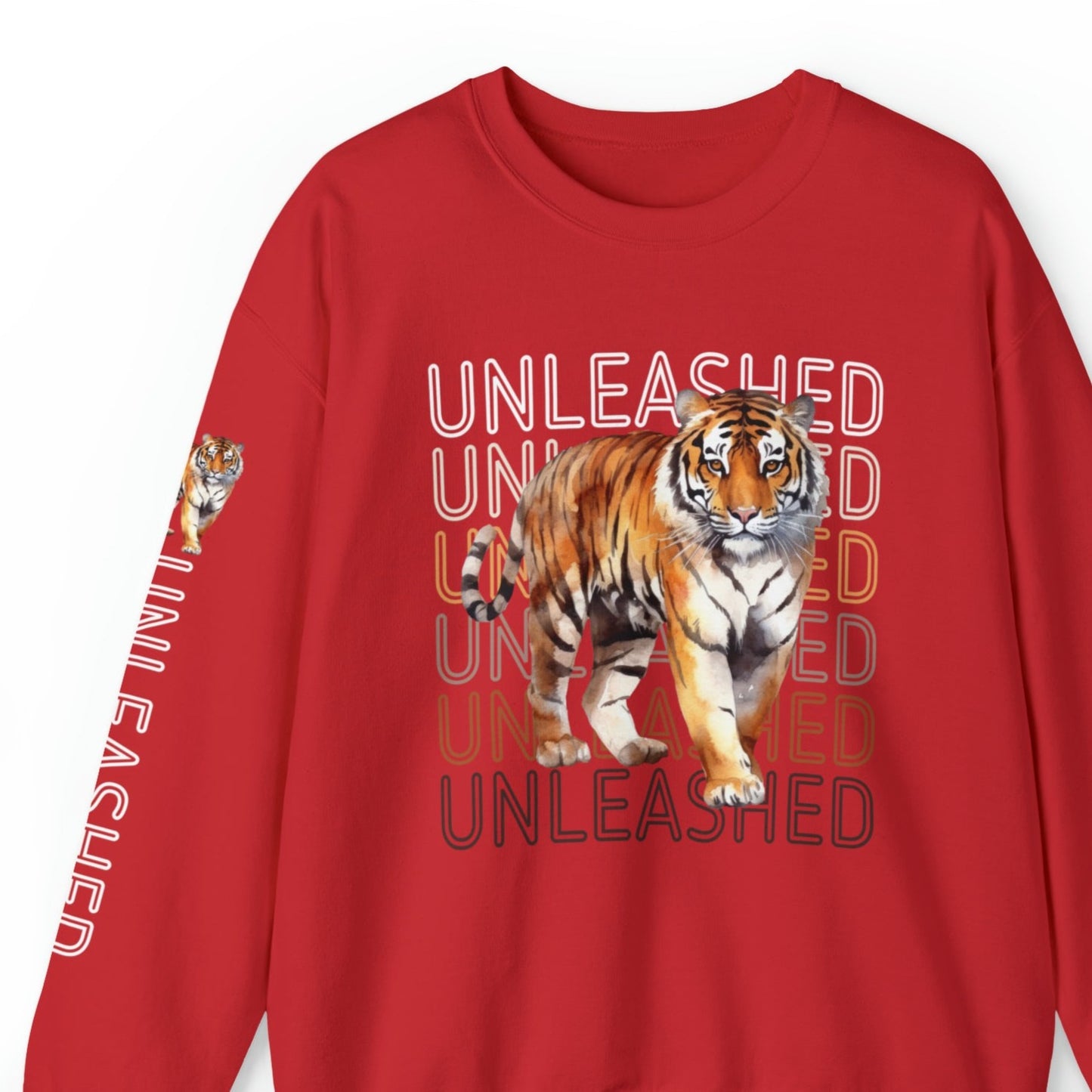 Tiger Unleashed: Women's Sweatshirt with Striking Arm Detail - Eddy and Rita