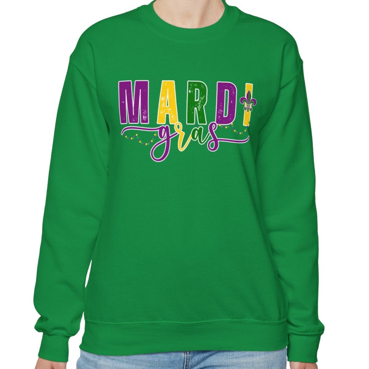 Mardi Gras Magic Women's Sweatshirt: Cozy Carnival Chic for Festive Comfort - Eddy and Rita