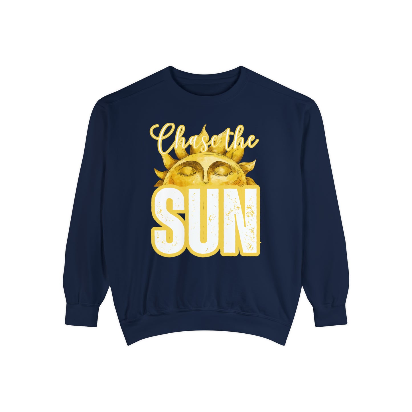 Chase the Sun Women's Comfort Colors Sweatshirt - Cozy and Inspirational - Eddy and Rita