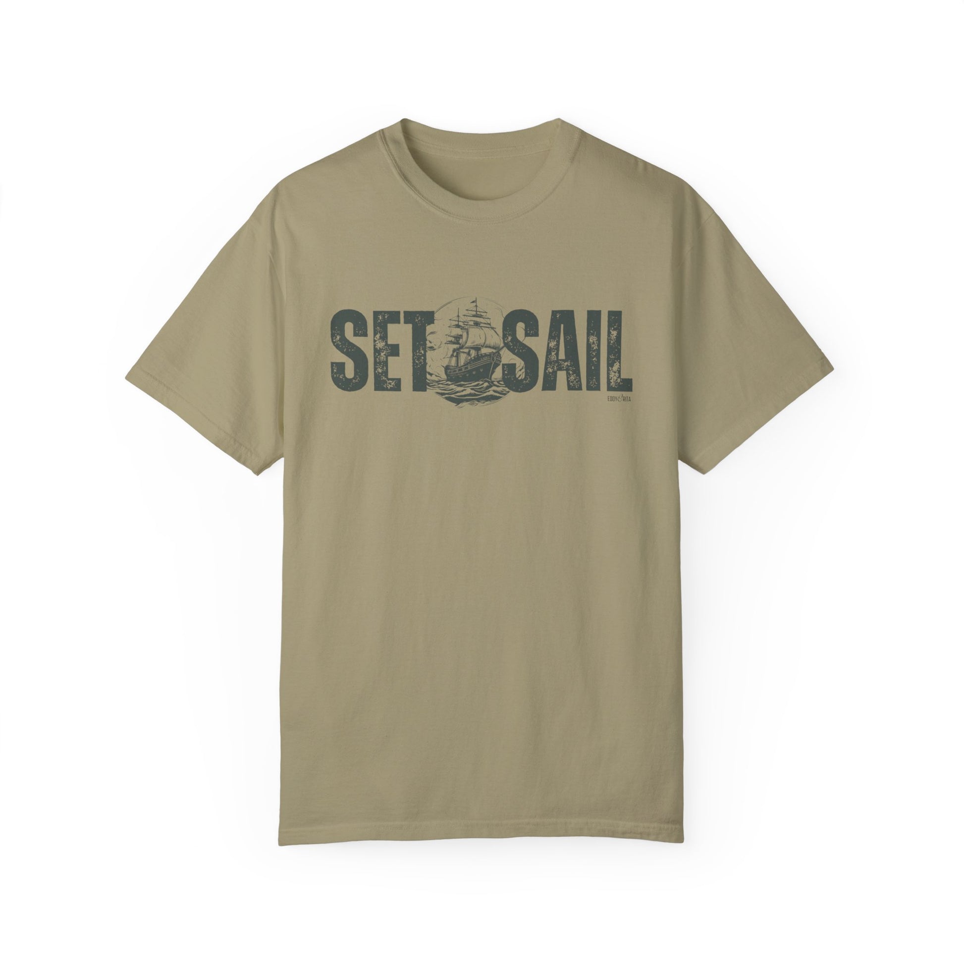 Eddy and Rita Men's Comfort Colors T-Shirt - "Set Sail" Nautical Graphic Tee