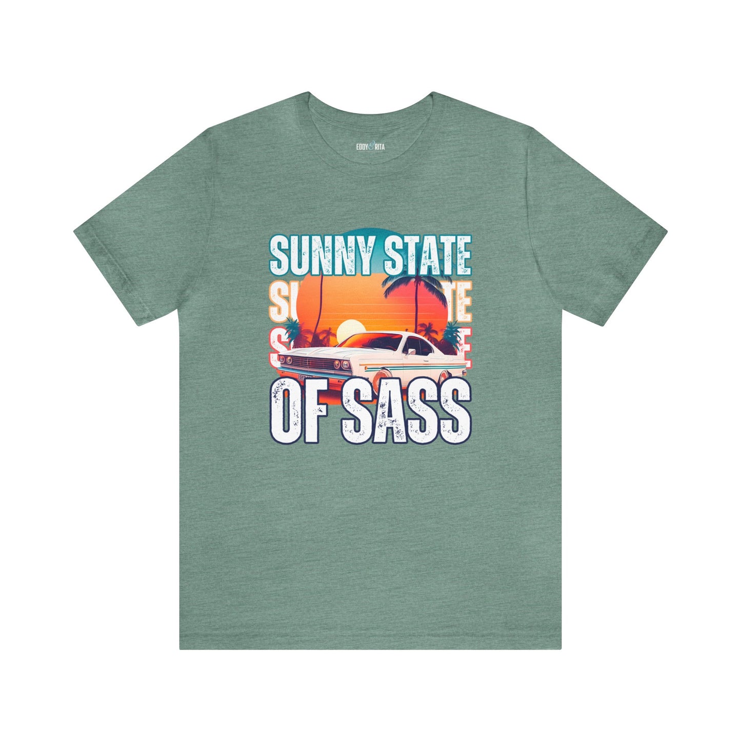 Sunny State of Sass Retro Car Women's Bella Canvas T-shirt - Eddy and Rita