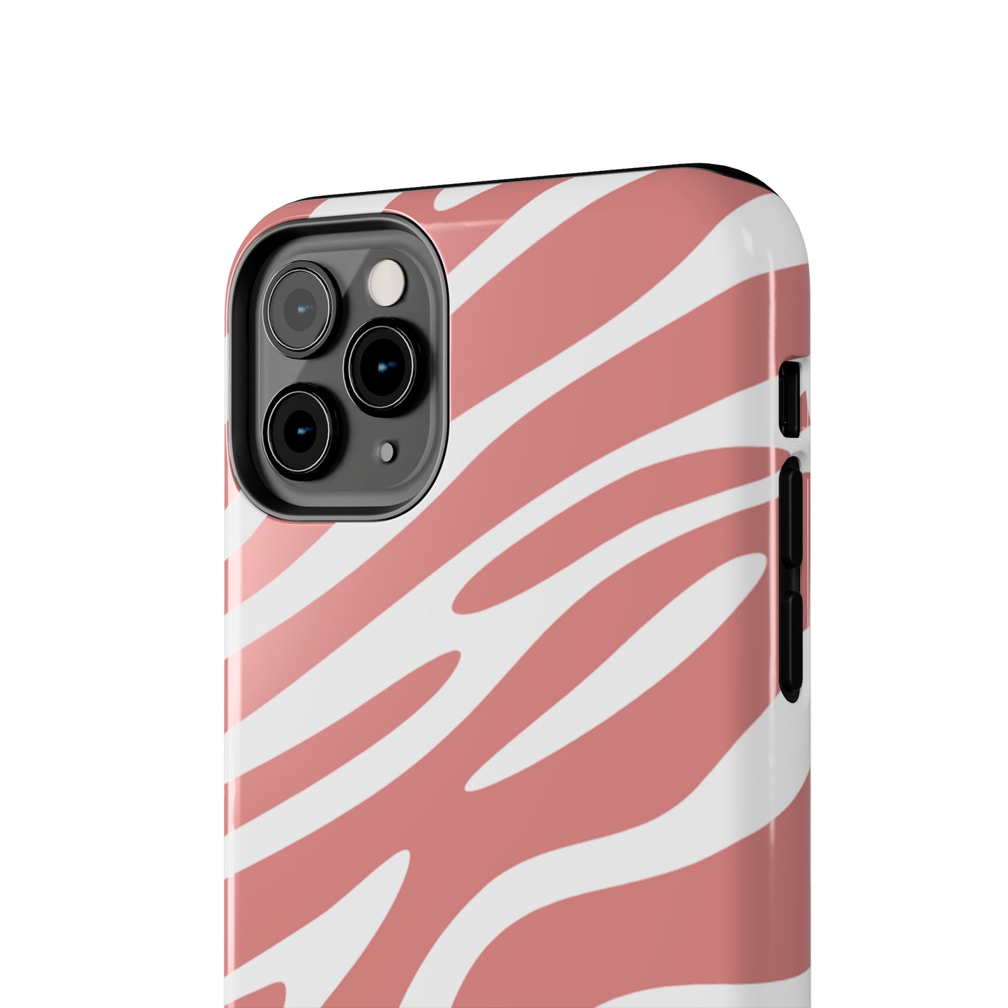 Pink and White Zebra Stripes iPhone Case - Stylish and Protective Cover for Your Device