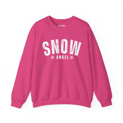 Women's Heavy Sweatshirt – "Snow Angel" Cozy Winter Graphic Sweatshirt