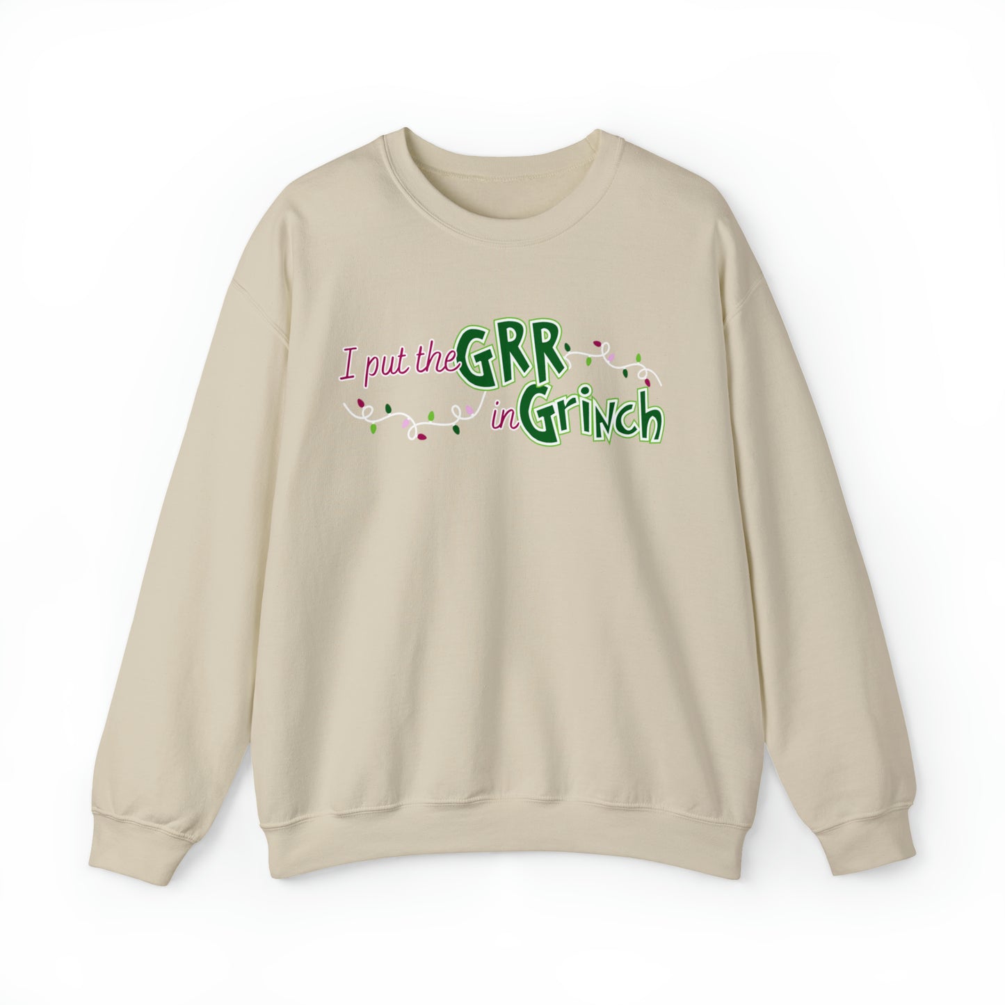 Women's Christmas Sweatshirt: 'I Put the GRR in Grinch' - Playful and Festive Holiday Attire for Fun Celebrations - Eddy and Rita