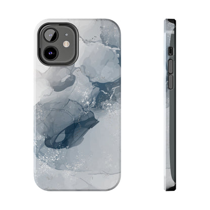 Gray and White Marble Pattern Cell Phone Case - Elegant and Sleek Device Cover