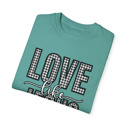 Love Like Jesus Houndstooth Tee - Women's Comfort Colors Short Sleeve T-shirt - Eddy and Rita