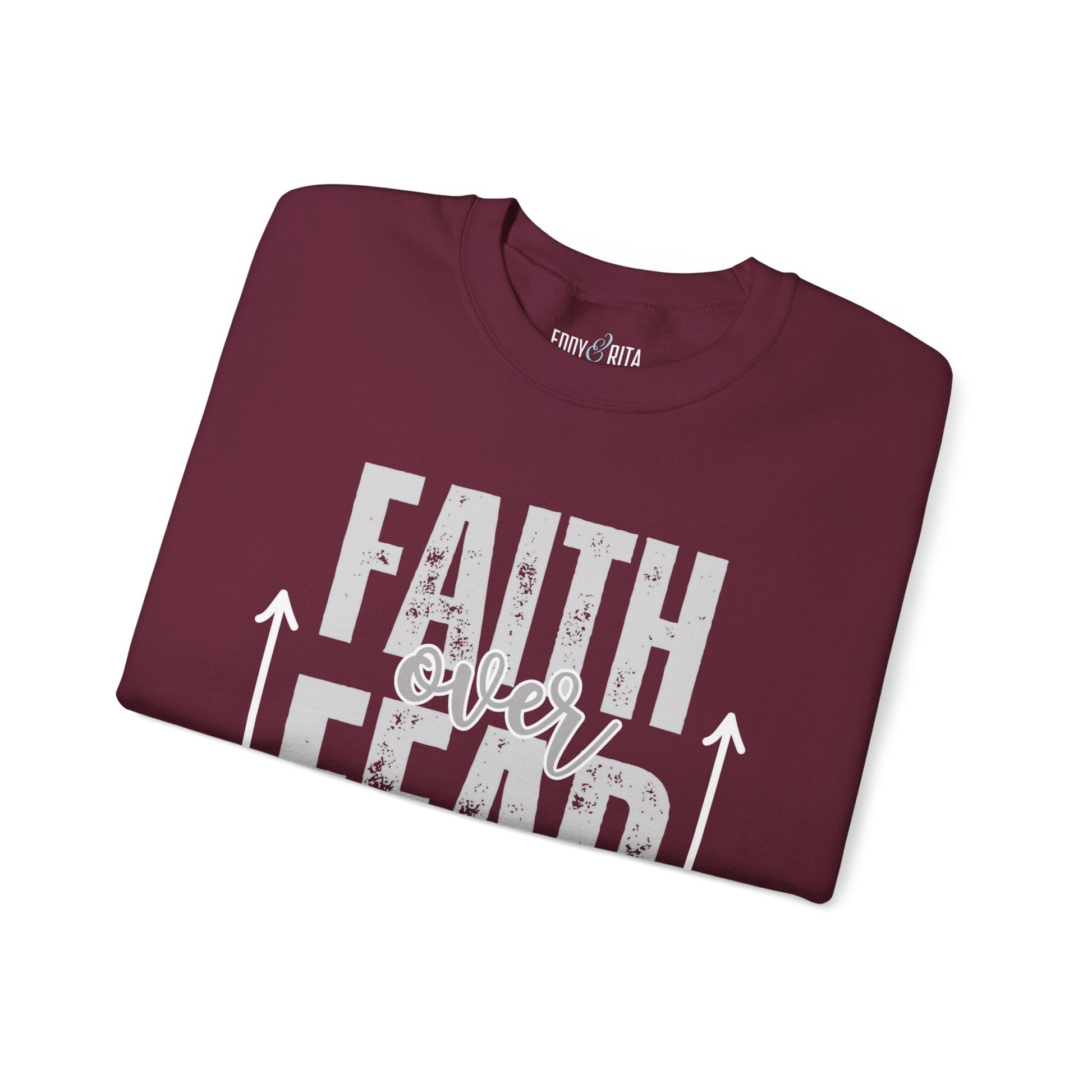 Faith over Fear: Women's Empowerment Sweatshirt for Positive Vibes - Eddy and Rita