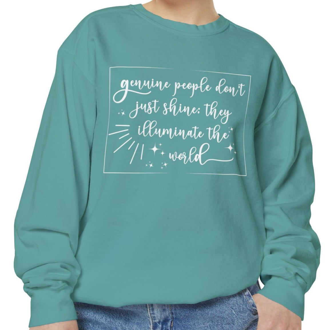 Genuine People Cozy Comfort Colors Women's Sweatshirt - Embrace Authenticity - Eddy and Rita