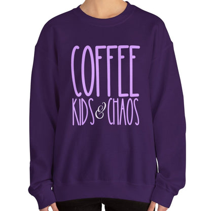 Coffee, Kids, and Chaos Women's Sweatshirt: Cozy Comfort for Busy Moms - Eddy and Rita