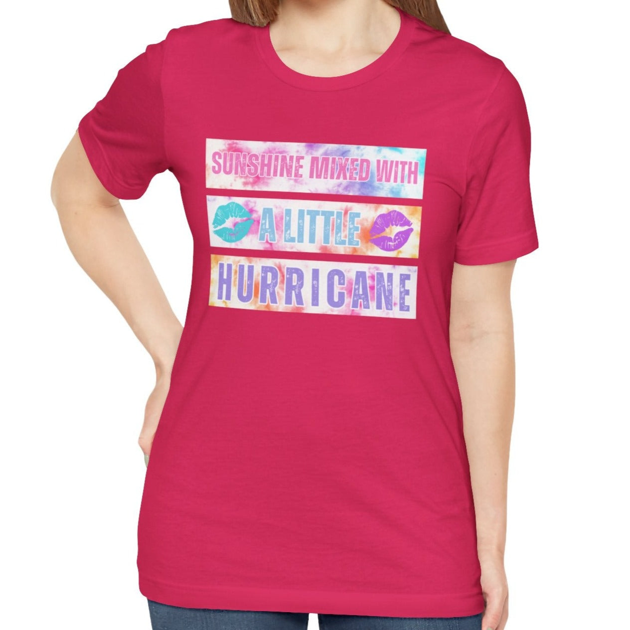 Sunshine & Hurricane - Women's Bella Canvas T-Shirt - Eddy and Rita