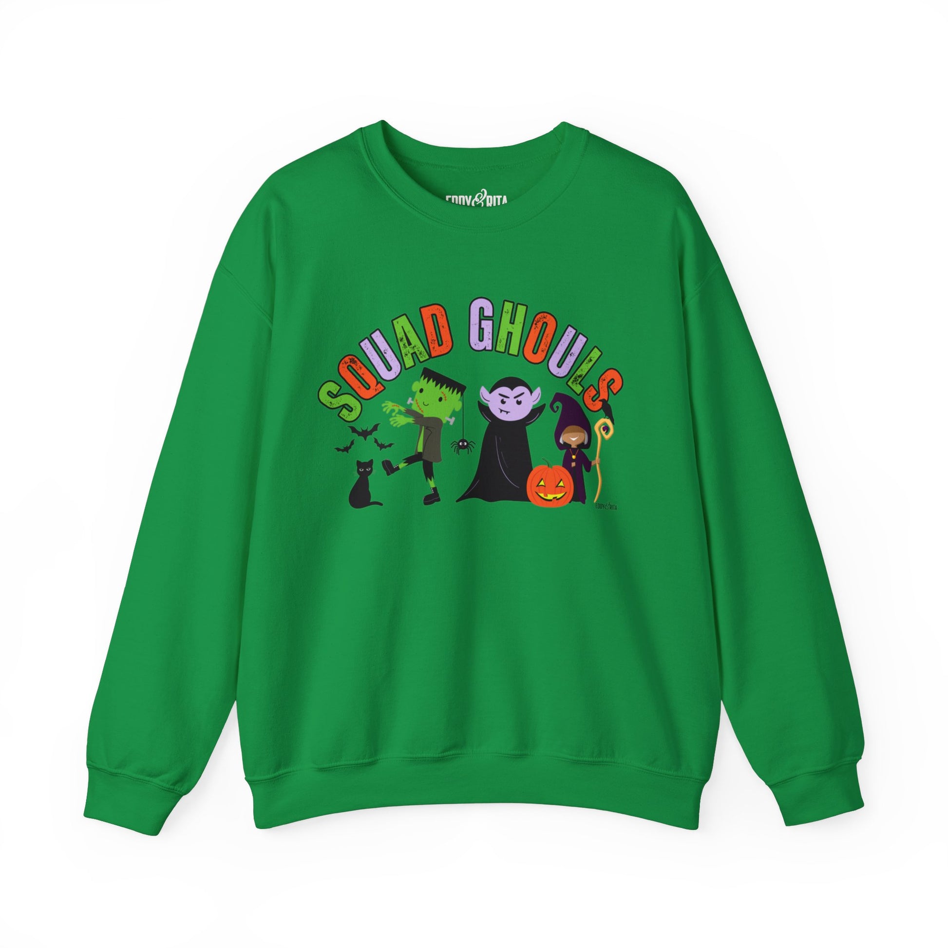 Eddy and Rita Women's Heavy Sweatshirt - "Squad Ghouls" with Halloween Monsters for Halloween