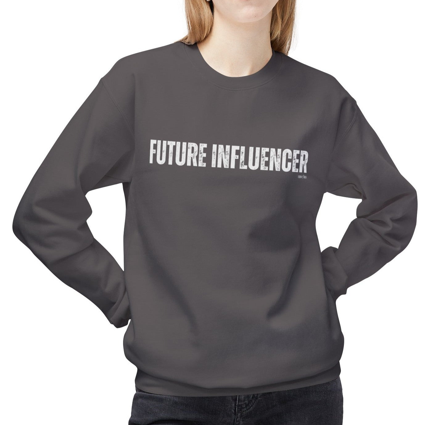 Eddy and Rita Women's Midweight Crewneck Sweatshirt - "Future Influencer" Trendy Graphic Pullover