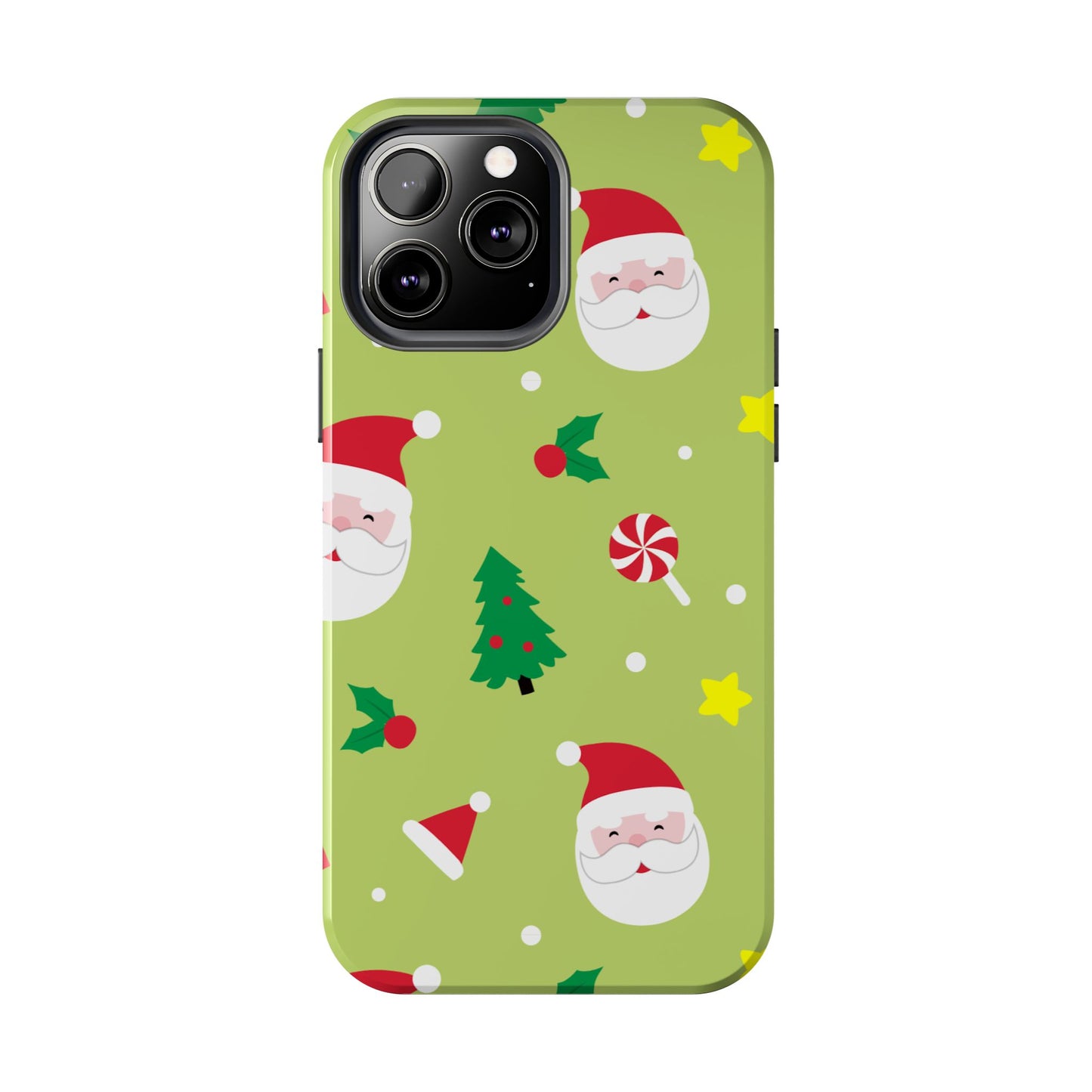 Tough Phone Case for iPhone – Bright Santa Design | Durable Holiday Stocking Stuffer Gift