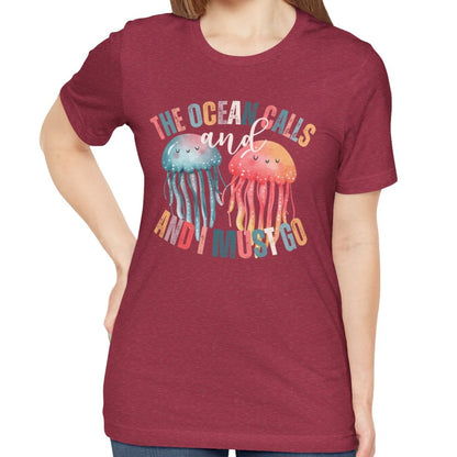 Ocean Calling Jellyfish Women's Bella Canvas Tee - Eddy and Rita