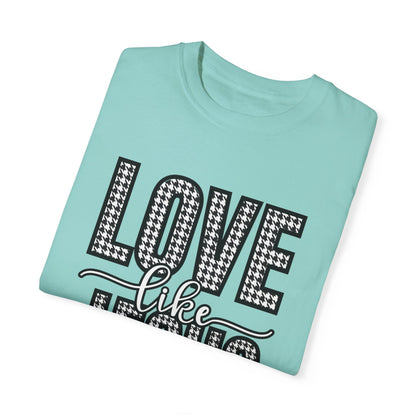 Love Like Jesus Houndstooth Tee - Women's Comfort Colors Short Sleeve T-shirt - Eddy and Rita