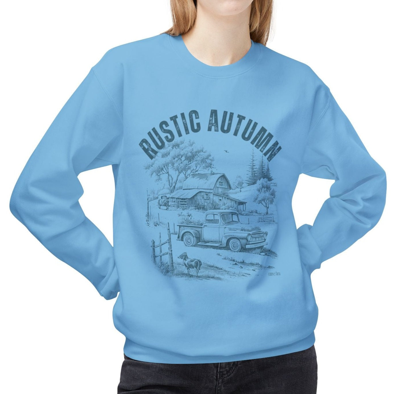 Eddy and Rita Women's Midweight Sweatshirt - "Rustic Autumn" Fall Graphic Pullover