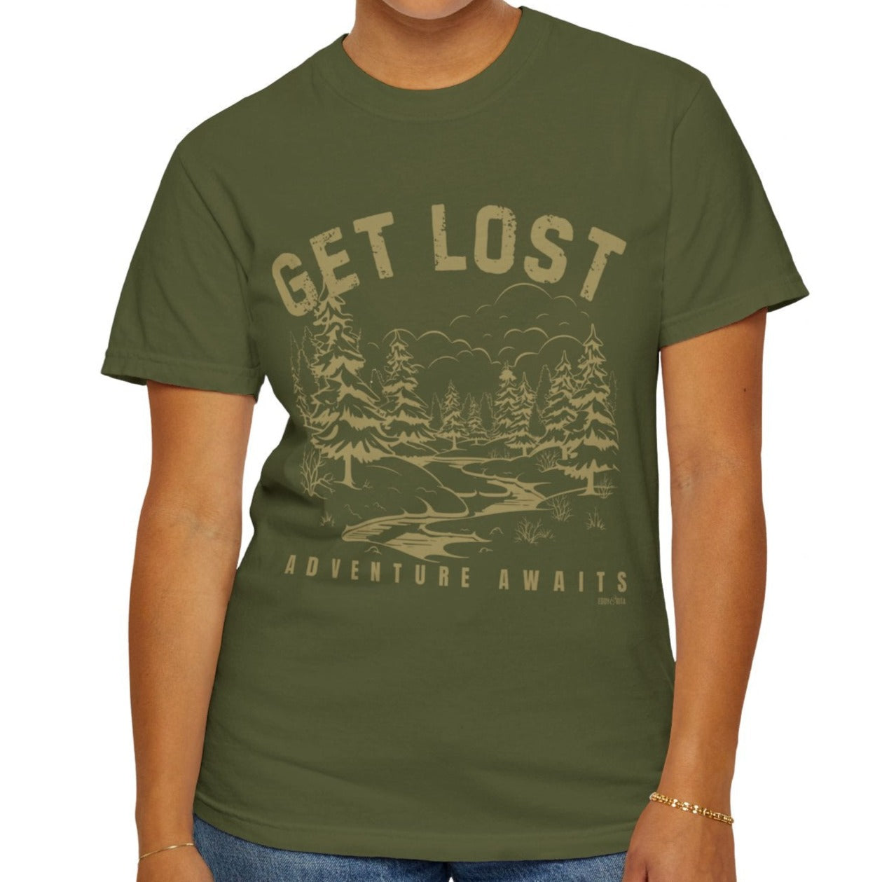 Eddy and Rita Unisex Comfort Colors T-Shirt - "Get Lost" Scenic Mountain Scape Graphic Tee