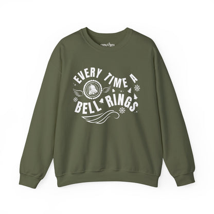 Women's Heavy Sweatshirt – "Every Time a Bell Rings" Christmas Graphic Sweatshirt